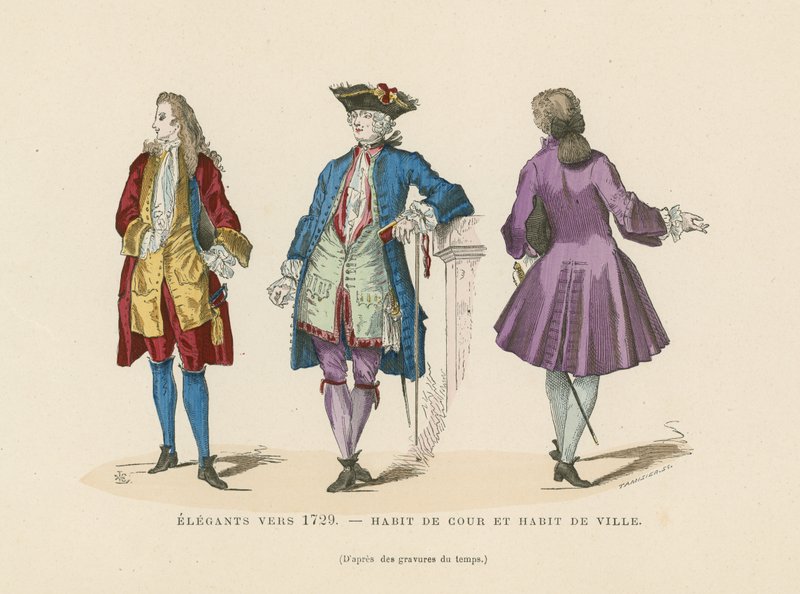Eleganti mode maschili francesi, c1729 da French School