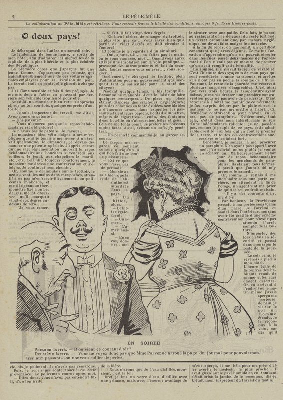 En soiree. Illustrazione per Le Pele-Mele da French School