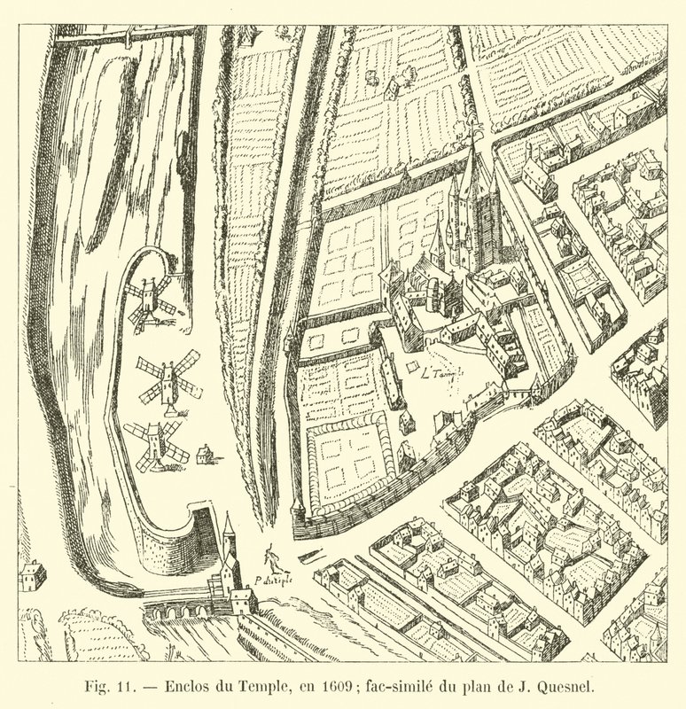 Recinto del Tempio, nel 1609; fac-simile del piano di J. Quesnel da French School