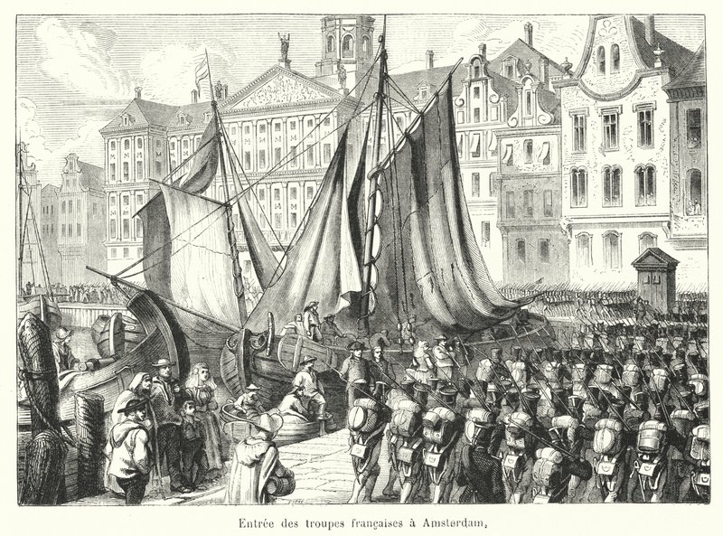 Ingresso delle truppe francesi ad Amsterdam (incisione) da French School