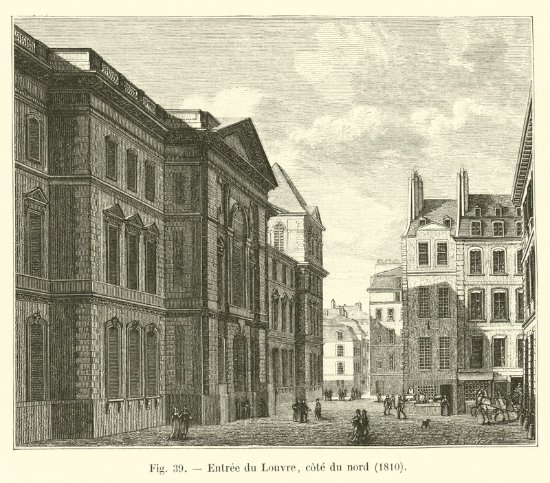 Ingresso del Louvre, lato nord, 1810 da French School