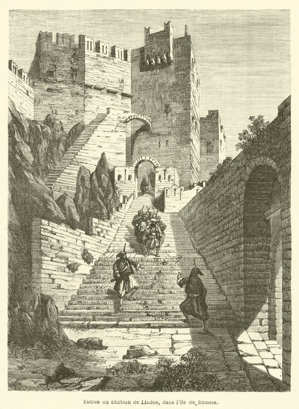 Ingresso del castello di Lindos, nell