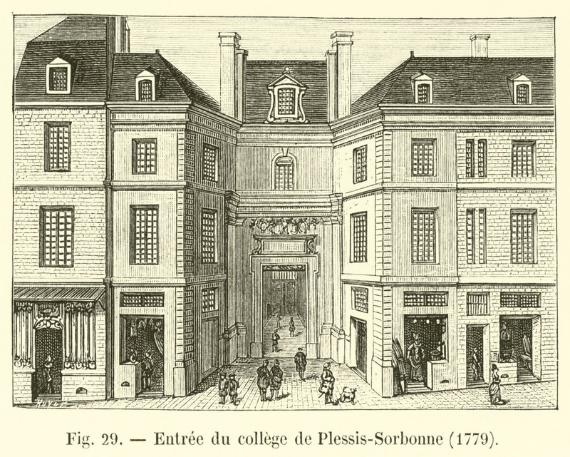 Ingresso del collegio di Plessis-Sorbonne, 1779 da French School