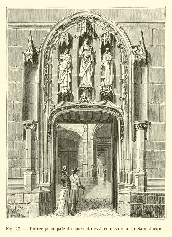 Ingresso principale del convento dei Giacobini di rue Saint-Jacques da French School