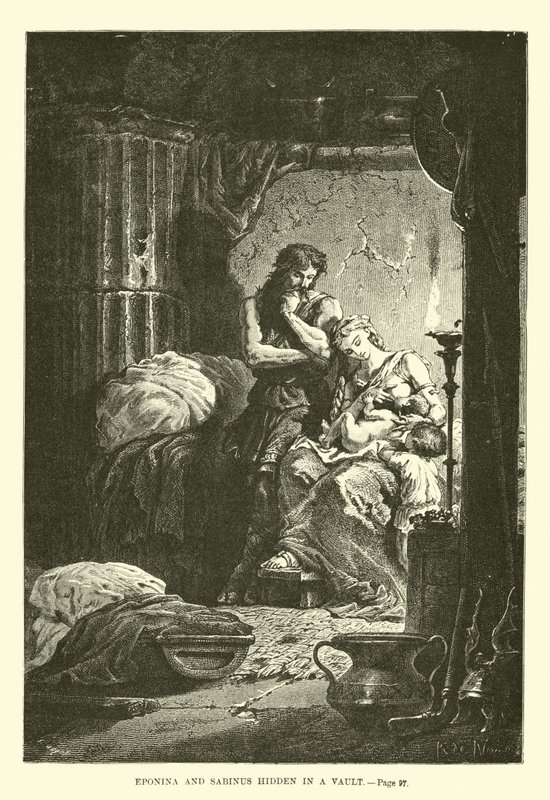 Eponina e Sabino nascosti in una cripta da French School