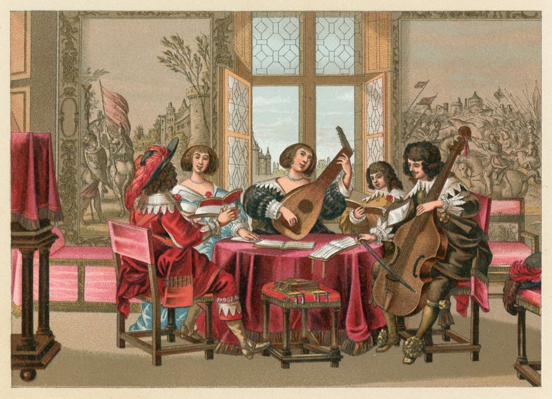 Costume europeo del XVII secolo da French School