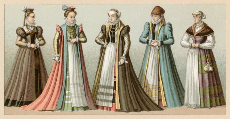 Costume europeo del XVI secolo da French School