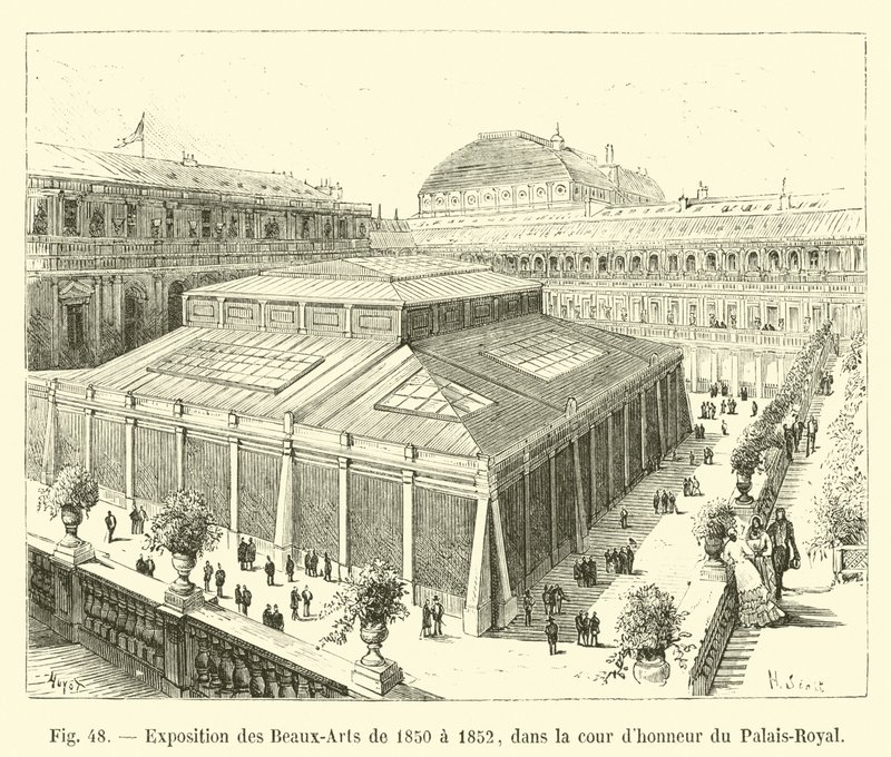 Esposizione delle Belle Arti del 1850 a 1852, nel cortile d