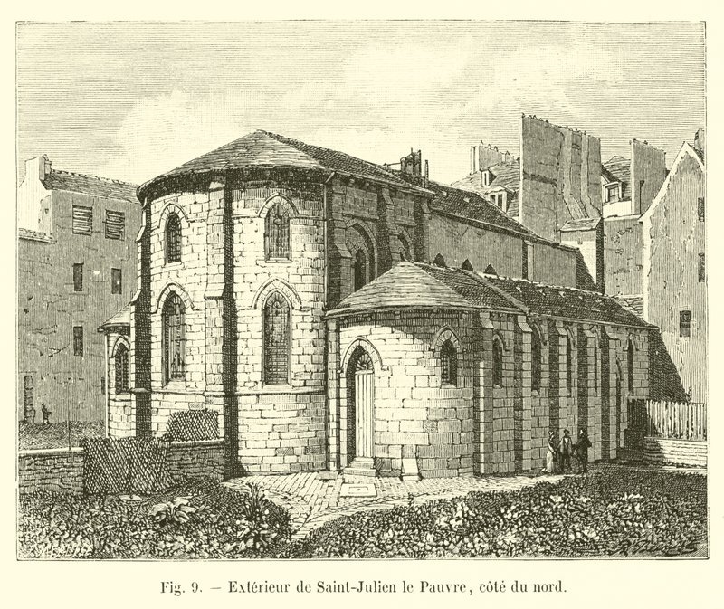 Esterno di Saint-Julien le Pauvre, lato nord da French School
