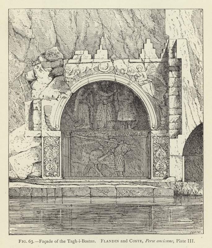 Facciata del Tagh-i-Bostan da French School