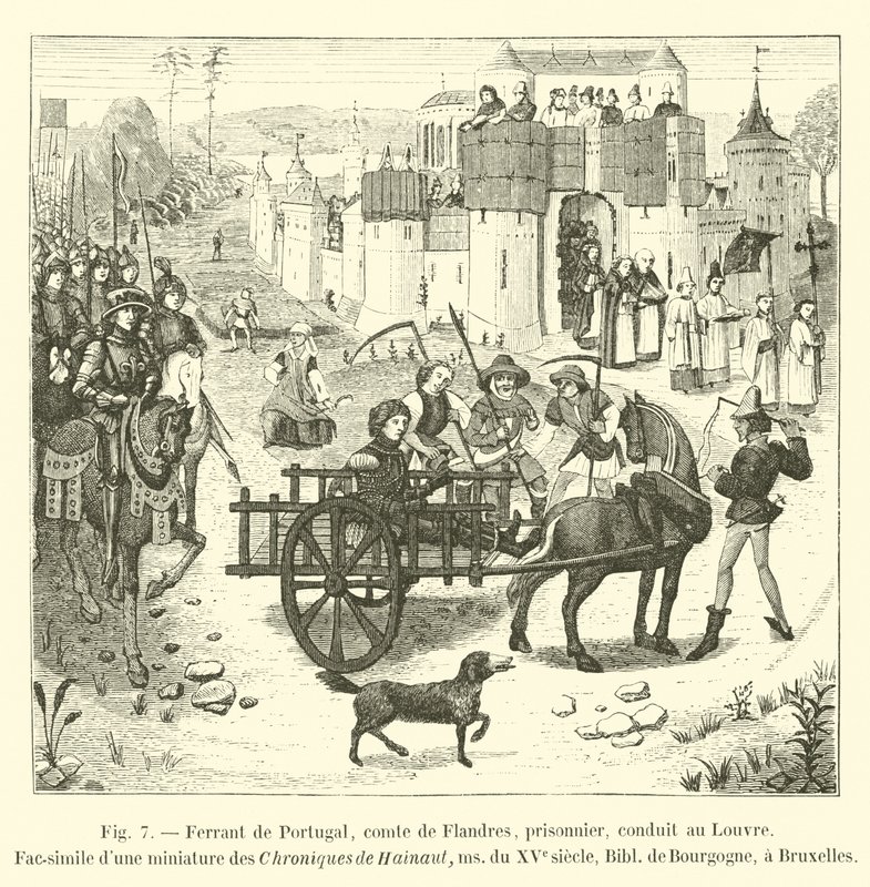 Ferrant del Portogallo, conte delle Fiandre, prigioniero, condotto al Louvre da French School