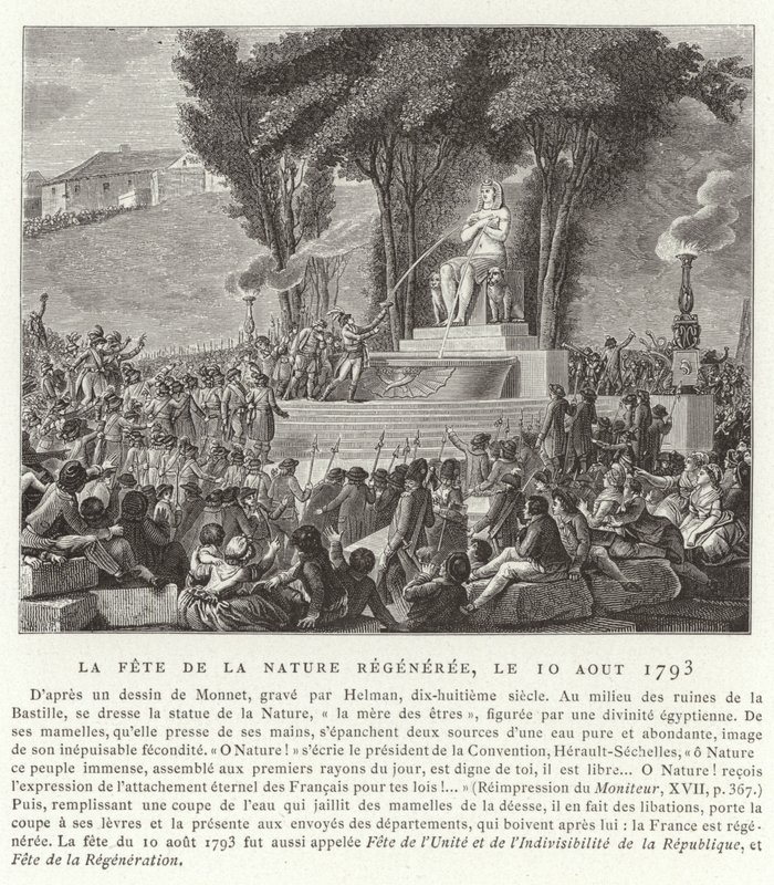 Festival della Rigenerazione della Natura, Parigi, 10 agosto 1793 da French School