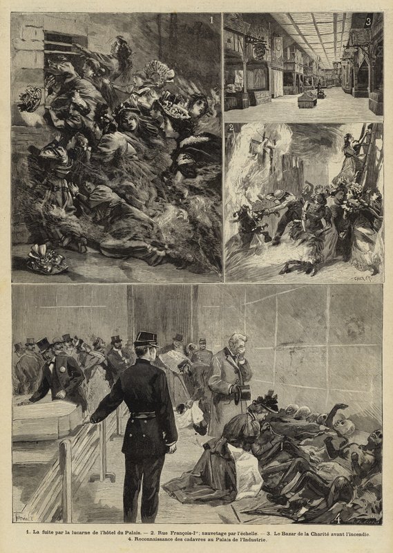 Incendio al Bazar de la Charité, Parigi, 1897 da French School