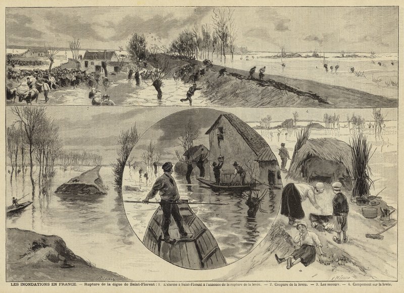 Alluvioni in Francia, 1897 da French School