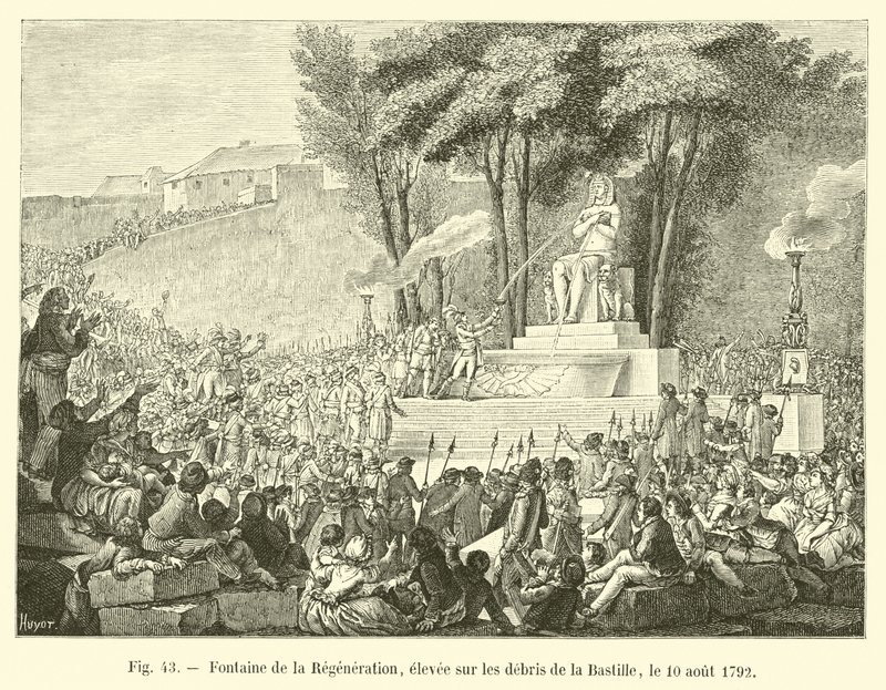 Fontana della Rigenerazione, eretta sui resti della Bastiglia, il 10 agosto 1792 da French School