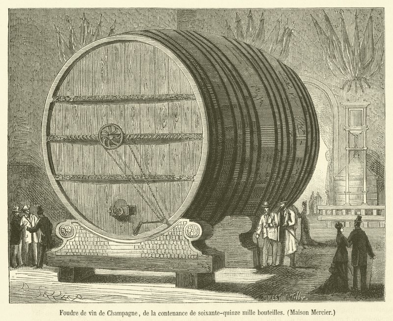 Foudre di vino di Champagne, della capacità di settantacinquemila bottiglie, Maison Mercier da French School