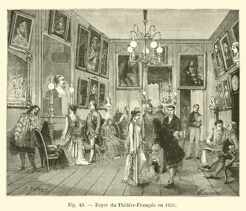 Foyer del Théâtre-Français nel 1855 da French School