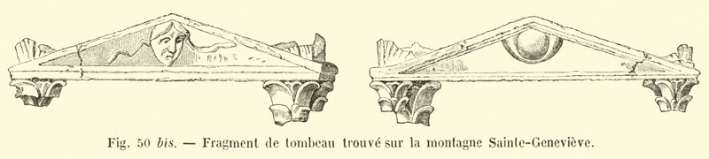 Frammento di tomba trovato sul monte Sainte-Geneviève da French School