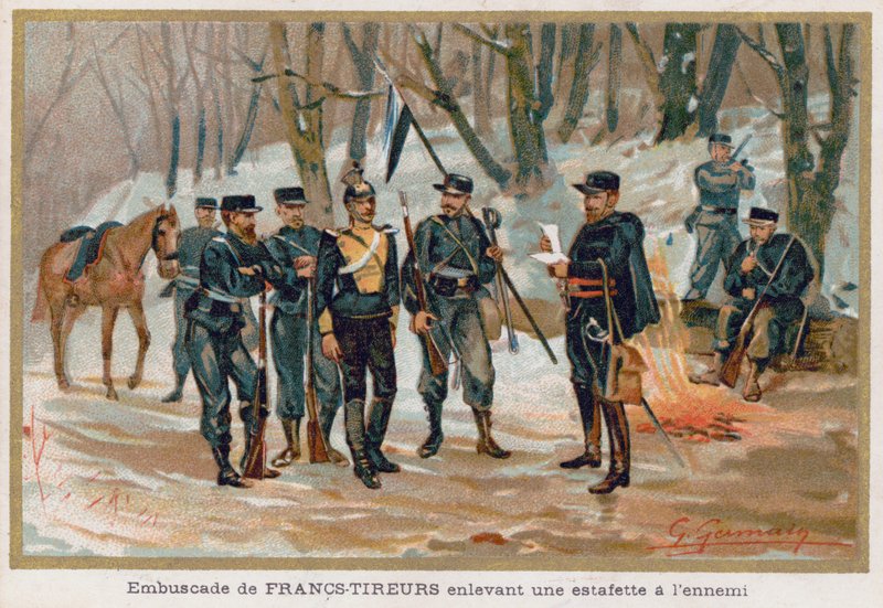 Franc-Tireurs (tiratori scelti) catturano un corriere nemico da French School