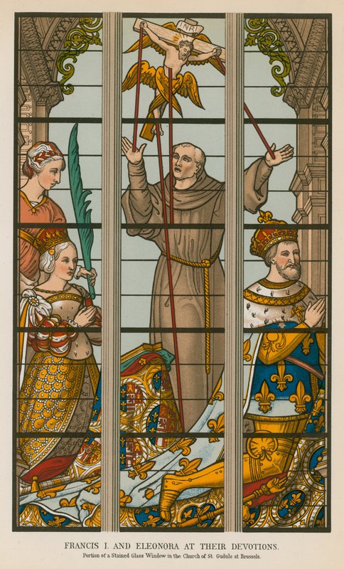 Francesco I ed Eleonora alle loro devozioni da French School