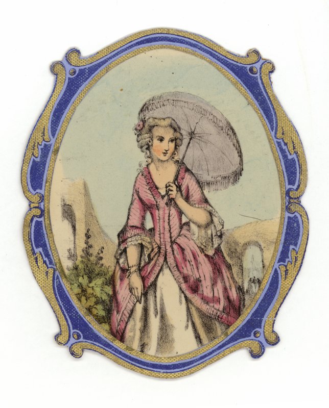 Signora francese con parasole da French School