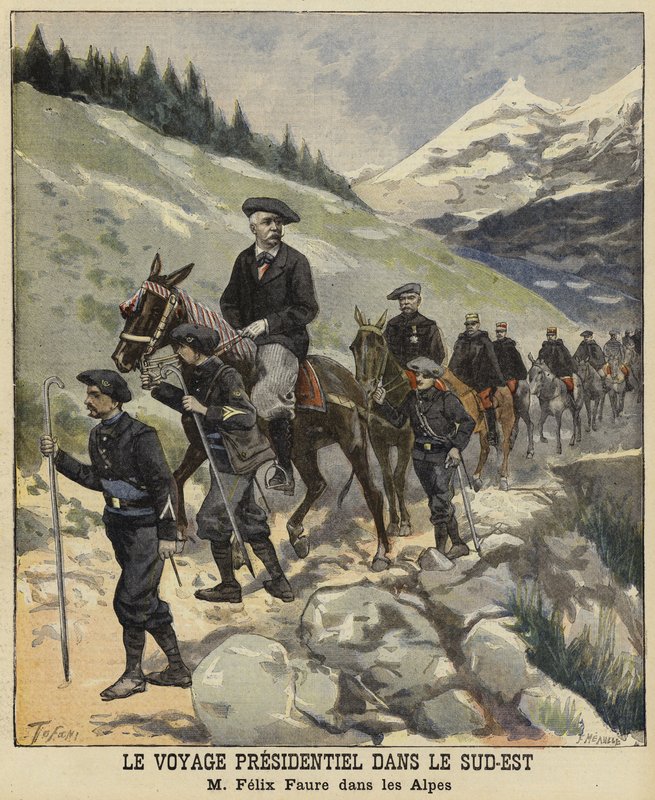 Il Presidente francese Felix Faure nelle Alpi, 1897 da French School