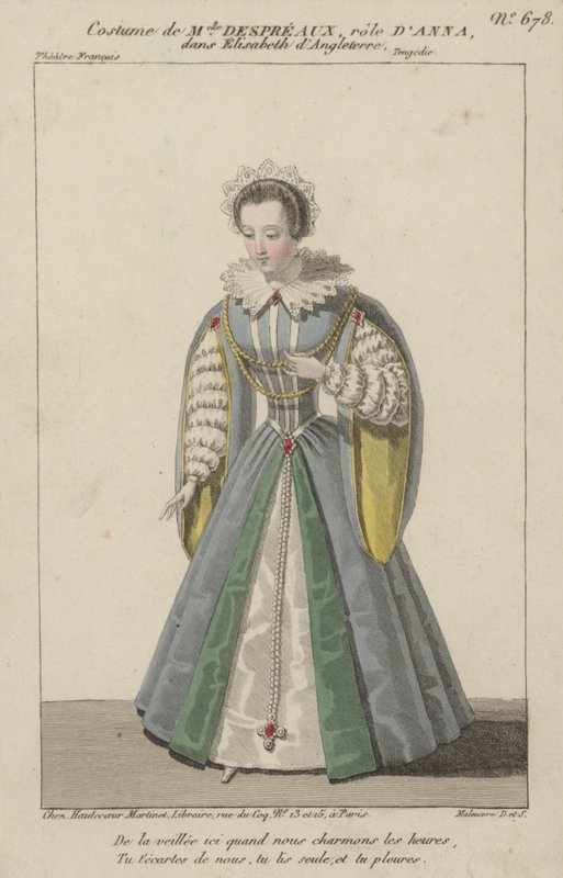 Attrice francese Louise Allan-Despreaux nel ruolo di Anna in Elisabetta d