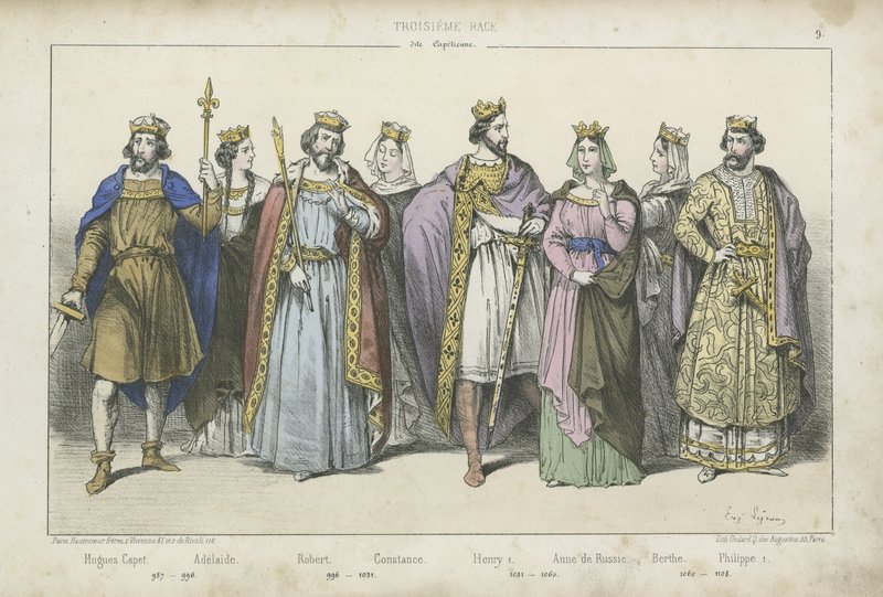Re e regine francesi del X, XI e XII secolo da French School