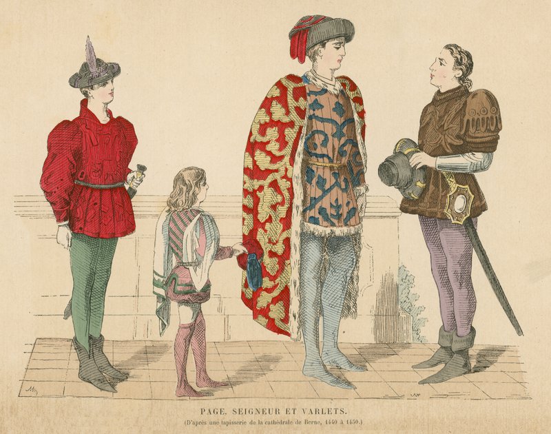 Signore francese e servitori, metà XV secolo da French School