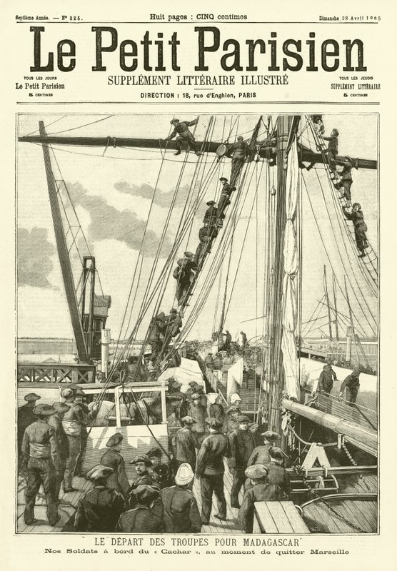 Soldati francesi in partenza da Marsiglia per il Madagascar da French School