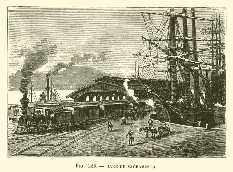 Stazione di Sacramento (incisione) da French School