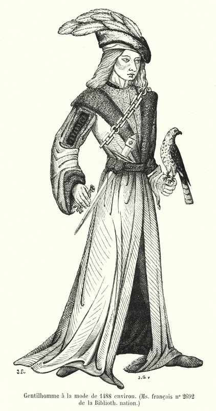 Gentiluomo alla moda del 1488 circa da French School