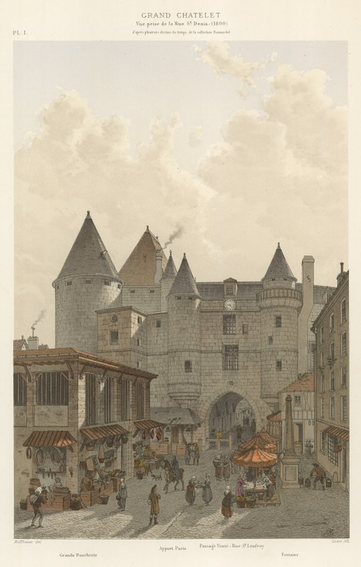 Grand Châtelet, vista presa da Rue St Denis, 1800 da French School