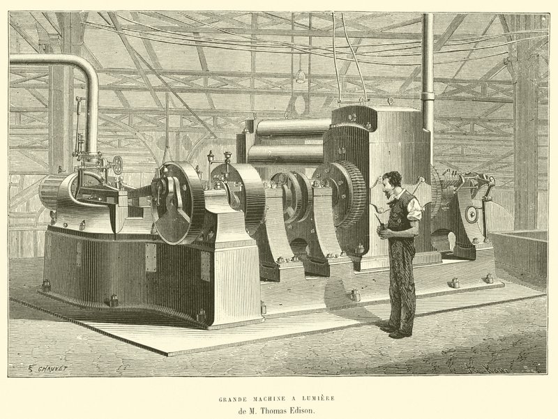 Grande Macchina a Luce di M Thomas Edison da French School