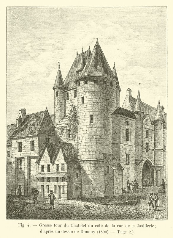 Grande torre del Chatelet dal lato della rue de la Joaillerie da French School