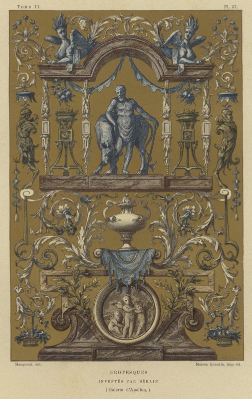 Grottesco disegnato da Jean Berain, XVII o XVIII secolo da French School