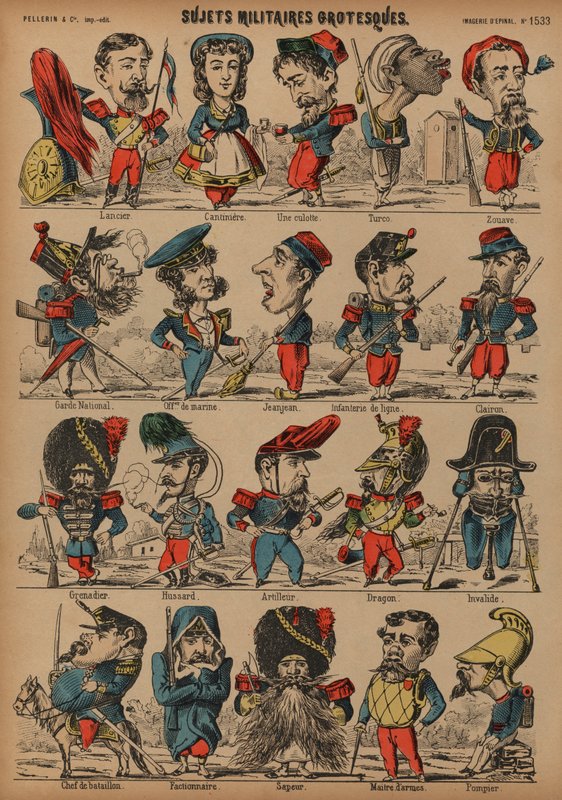 Caricature militari grottesche da French School