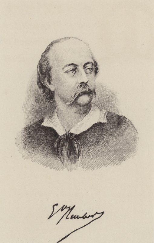 Gustave Flaubert, romanziere francese (incisione) da French School