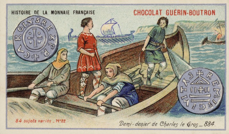 Mezzo denaro di Carlo il Grosso, 884 da French School