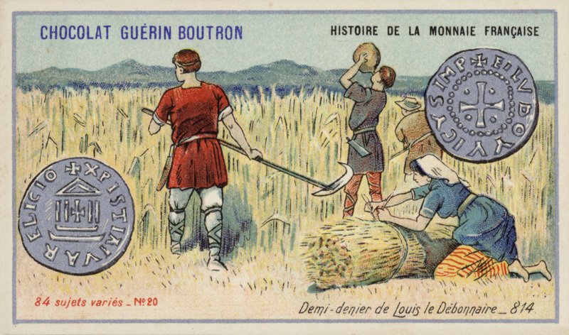 Mezzo denaro di Ludovico il Pio, 814 da French School