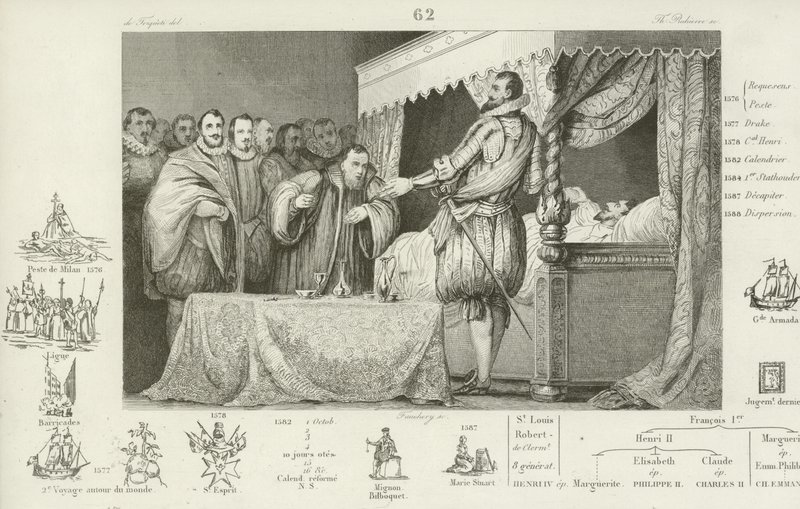 Enrico III di Francia sul letto di morte, 1589 da French School