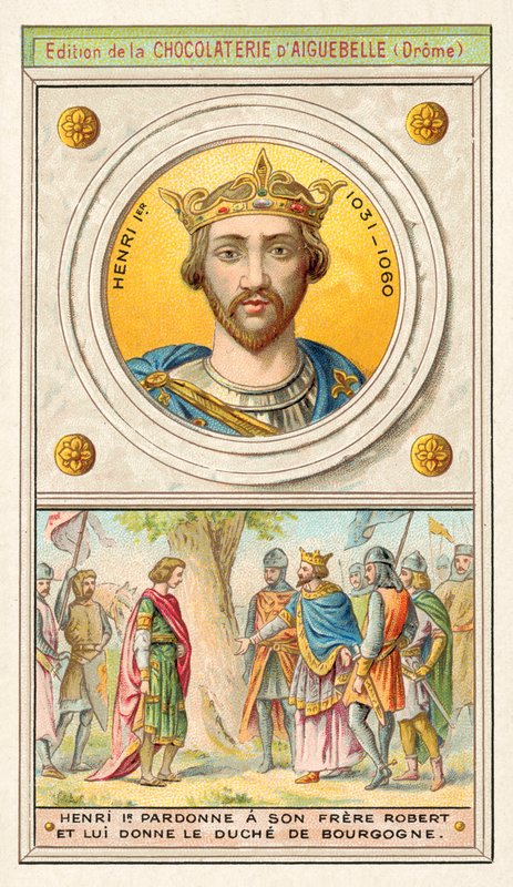 Enrico I di Francia perdona suo fratello Roberto e gli concede il Ducato di Borgogna da French School