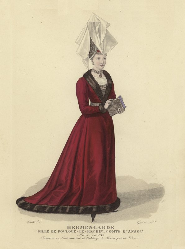 Hermengarde, figlia di Fulk IV, conte di Anjou da French School