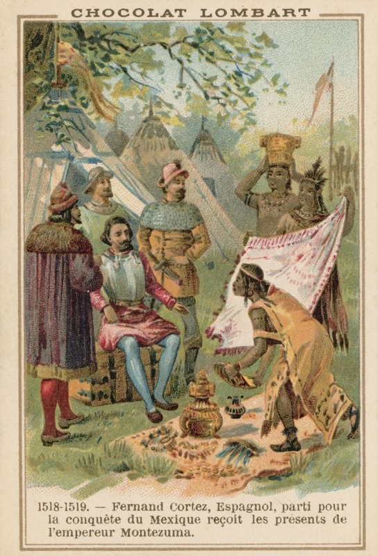 Hernan Cortes riceve doni dall