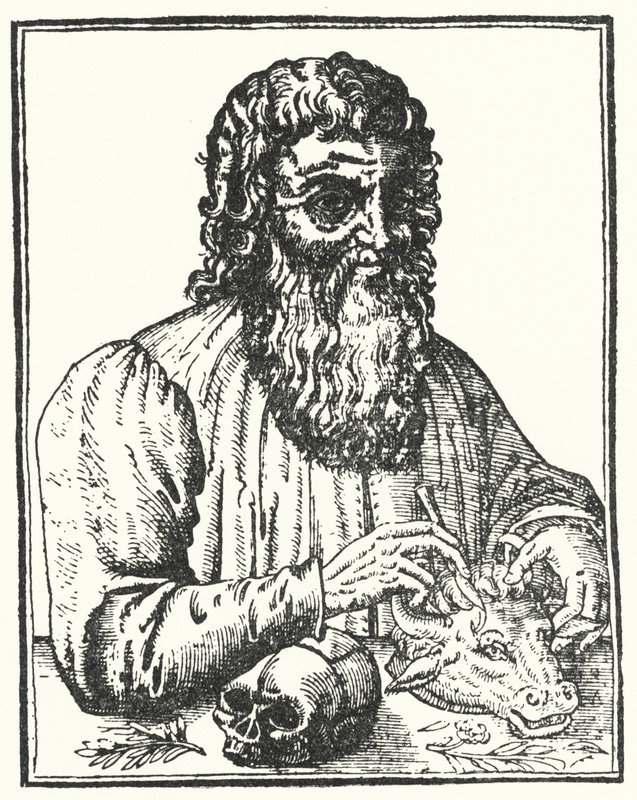 Ippocrate di Coo, Il Principe dei Medici (incisione) da French School