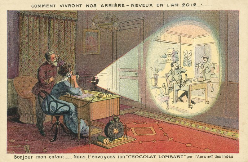 Come vivranno le persone nel 2012 (litografia a colori) da French School