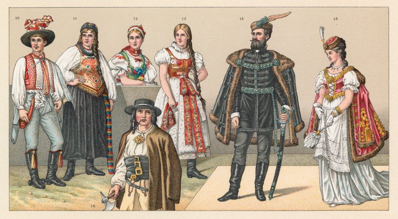 Costume di Ungheria e Croazia da French School