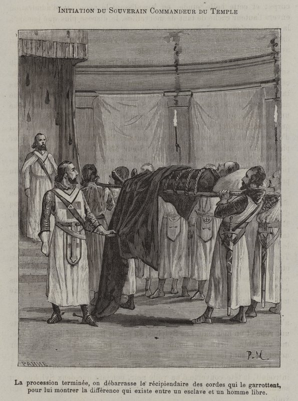 Iniziazione di un Comandante del Tempio (incisione) da French School