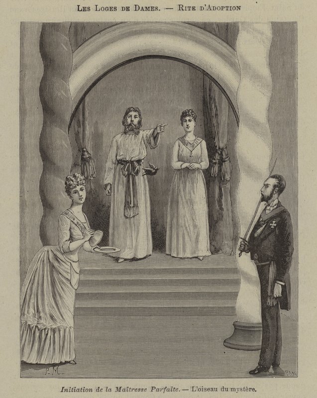 Iniziazione di una Perfetta Maestra in una loggia femminile (incisione) da French School