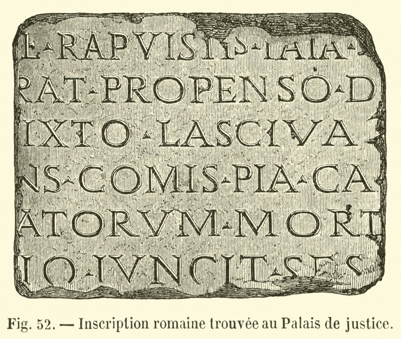 Iscrizione romana trovata al Palazzo di Giustizia da French School